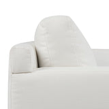 White Lawson Sofa Detail 1 - Worlds Away Caroline Sofa with Performance Fabric and Bullion Fringe