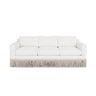 White Lawson Sofa Front - Worlds Away Caroline Sofa with Performance Fabric and Bullion Fringe