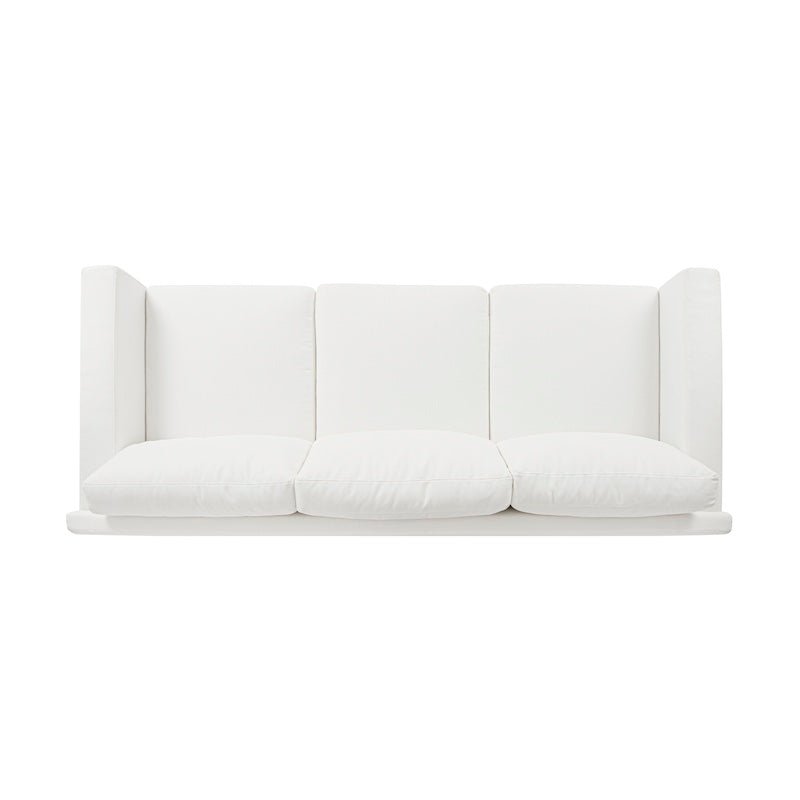 White Lawson Sofa Overhead - Worlds Away Caroline Sofa with Performance Fabric and Bullion Fringe