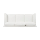 White Lawson Sofa Overhead - Worlds Away Caroline Sofa with Performance Fabric and Bullion Fringe