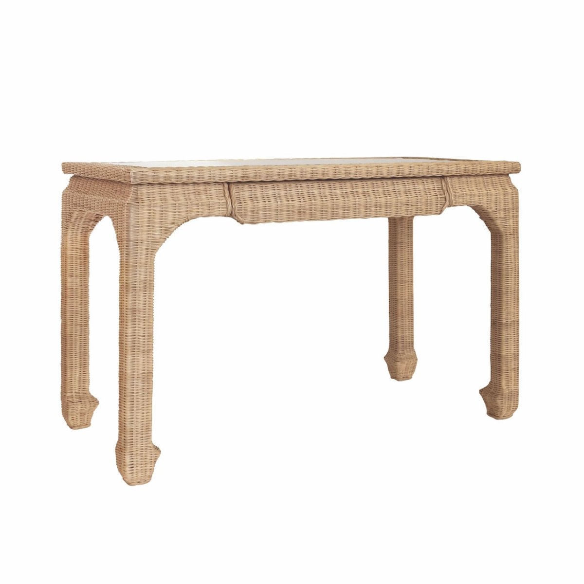 Desk Angle View - Worlds Away Verra Rattan Desk at Fig Linens and Home