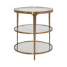 Worlds Away Vienna Three Tier Side Table | Antique Brass and Glass at Fig Linens and Home