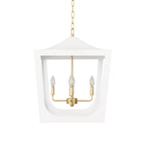 Wimble White Pagoda Lantern with Gold Leaf by Worlds Away | Pendant Lighting 1