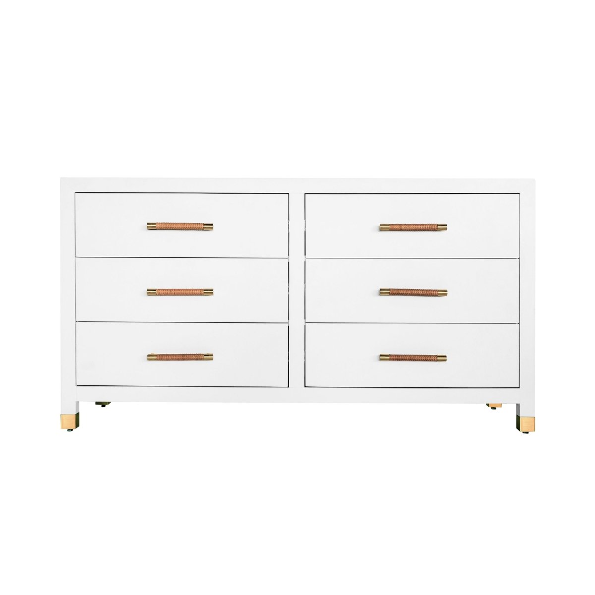 Winchester 6 Drawer Large White Chest - Worlds Away White Dresser at Fig Linens and Home