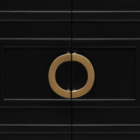 Bathroom Vanity Brass Hardware View - Bixby Black Bath Vanity - Worlds Away Vanities