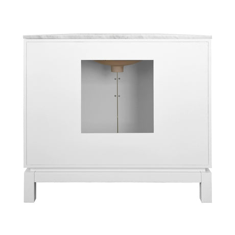 Bath Vanity Back View - Bixby White Bath Vanity - Worlds Away Vanities at Fig Linens and Home