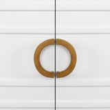 Bath Vanity Brass Hardware - Bixby White Bath Vanity - Worlds Away Vanities at Fig Linens and Home