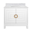 Bath Vanity Front View - Bixby White Bath Vanity - Worlds Away Vanities at Fig Linens and Home