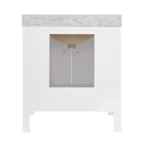 Bath Vanity Back View for Installation - Kealey White Bathroom Cabinet | Worlds Away Vanities