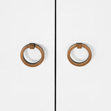 Bath Vanity Brass Pulls Hardware - Kealey White Bathroom Cabinet | Worlds Away Vanities