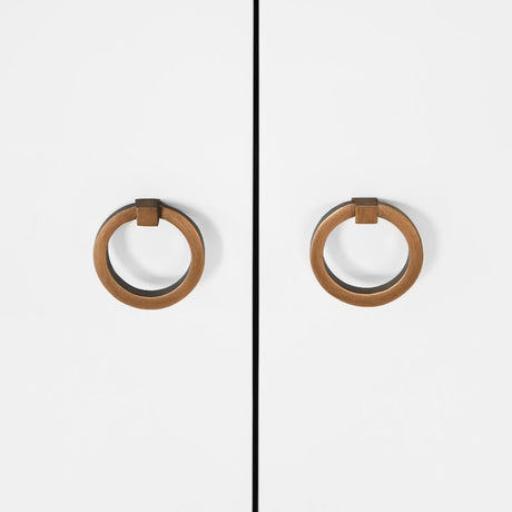 Bath Vanity Brass Pulls Hardware - Kealey White Bathroom Cabinet | Worlds Away Vanities