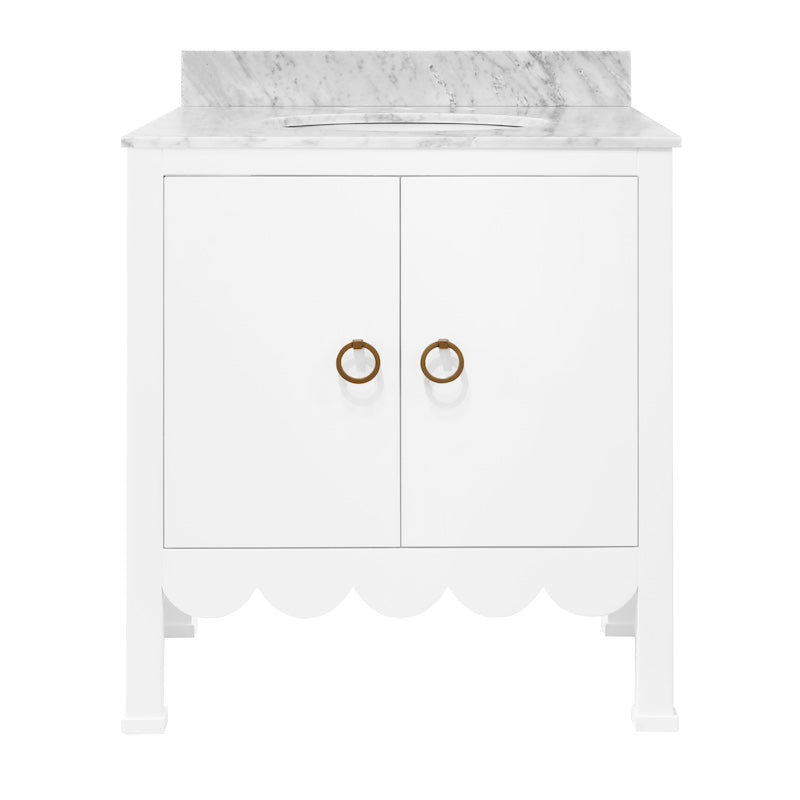 White Bath Vanity - Kealey White Bathroom Cabinet | Worlds Away Vanities at Fig Linens and Home