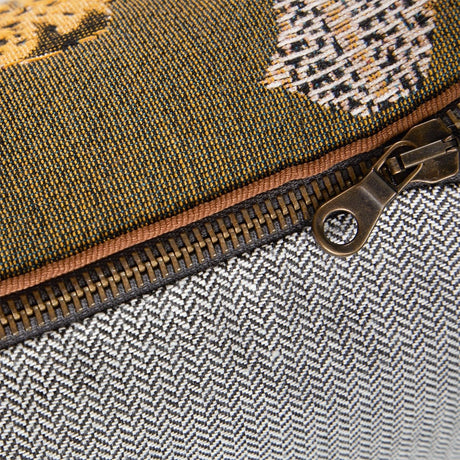 Yves Delorme Ophelia Kaki Tote at Fig Linens and Home - Zipper Detail of Cosmetic Pouch