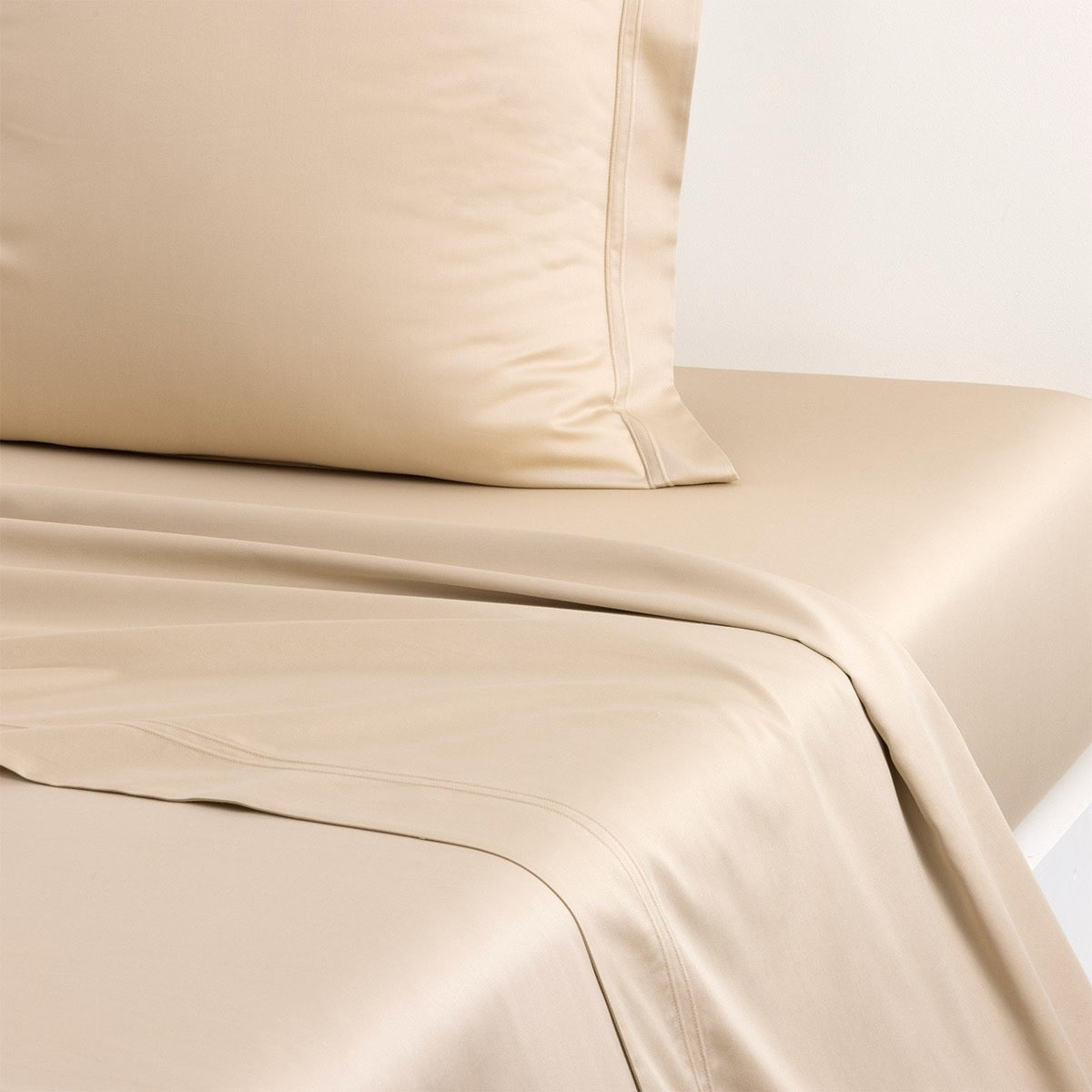 Flat Sheet - Yves Delorme Triomphe Bedding in Dune - Organic Cotton at Fig Linens and Home