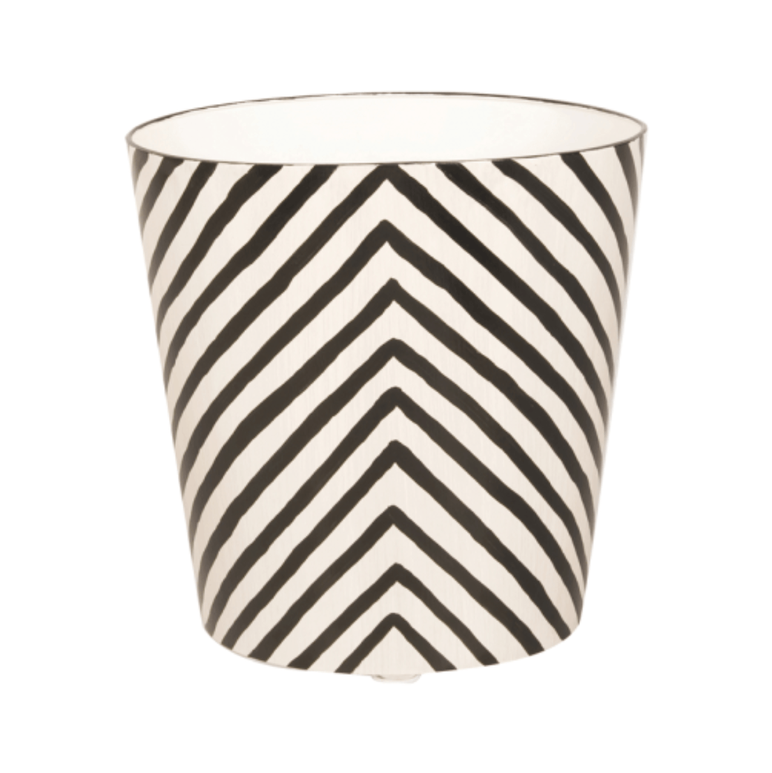 Zebra Oval Wastebasket in Black - Shop Bath Accessories at Fig Linens