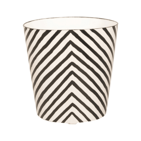 Zebra Oval Wastebasket in Black - Shop Bath Accessories at Fig Linens