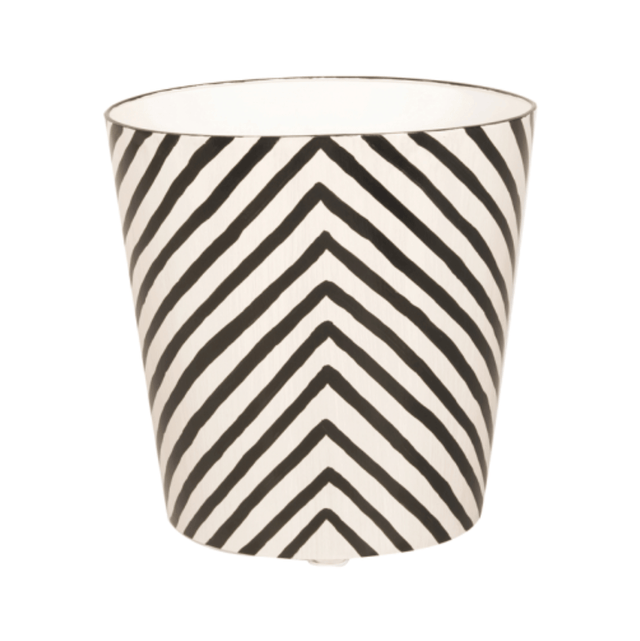 Zebra Oval Wastebasket in Black - Shop Bath Accessories at Fig Linens
