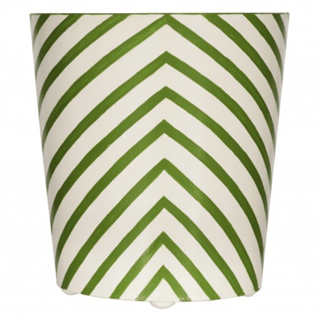 Zebra Oval Wastebasket in Green - Shop Bath Accessories at Fig Linens