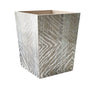 Kim Seybert Zebra Waste Basket in Gray & Silver by Kim Seybert - GRAY/SILVER 9.5"L x 9.5"W x 11.75"H at FIG LINENS AND HOME - 1