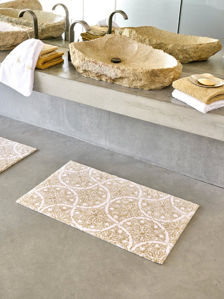 Alambra Bath Rug 23X39 SAND 714 | Abyss Habidecor at Fig Linens and Home - Lifestyle 1