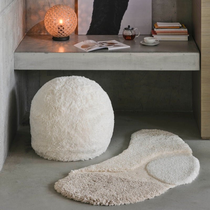 Ballon Accessories by Abyss and Habidecor 13" Round Ballon Plush Ball Ivory 103 at FIG LINENS AND HOME 3