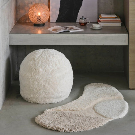 Ballon Accessories by Abyss and Habidecor 13" Round Ballon Plush Ball Ivory 103 at FIG LINENS AND HOME 3