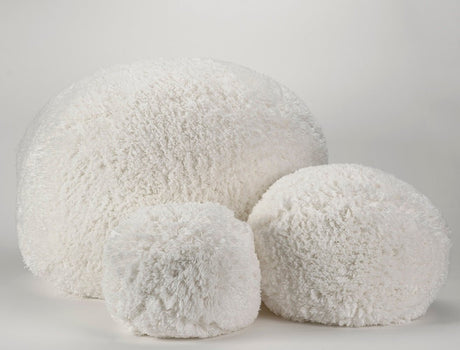 Ballon Accessories by Abyss and Habidecor 13" Round Ballon Plush Ball Ivory 103 at FIG LINENS AND HOME 4