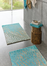 Abyss Habidecor Beach Bath Rug Turquoise 370 at Fig Linens and Home - View 2