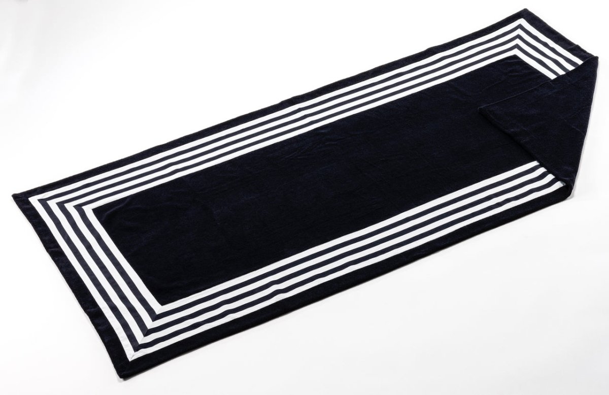 Abyss Cannes Beach Towel in Black 990 at Fig Linens and Home - Pool Towel View 1