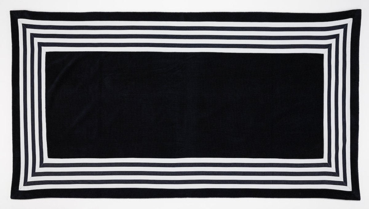 Abyss Cannes Beach Towel in Black 990 at Fig Linens and Home - Pool Towel View 2