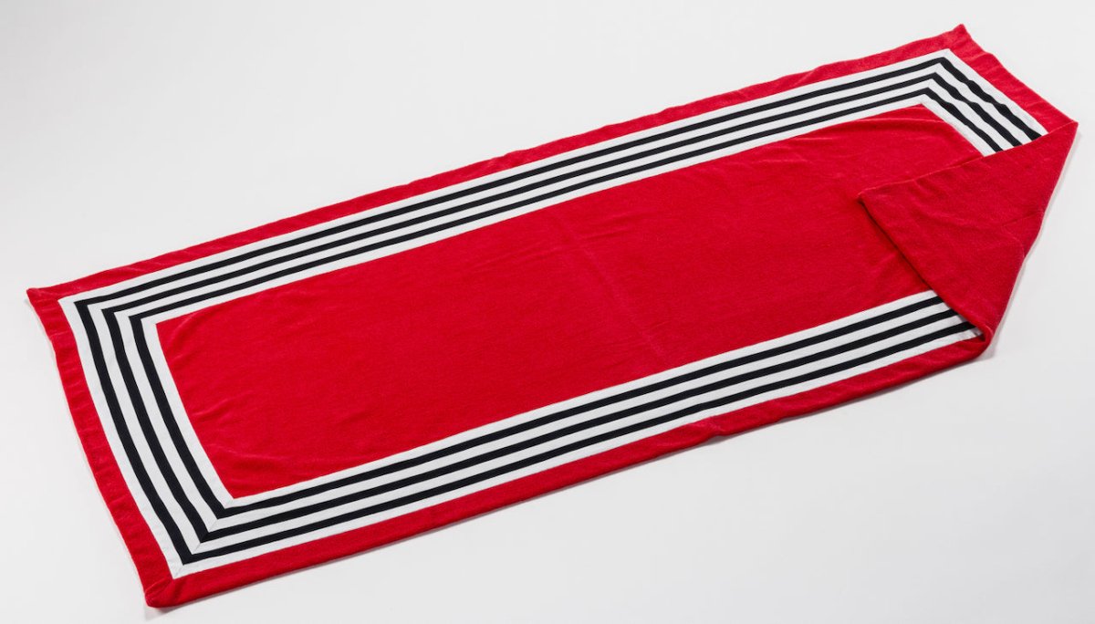 Abyss Cannes Beach Towel in Viva Magenta 579 at Fig Linens and Home - Pool Towel View 1