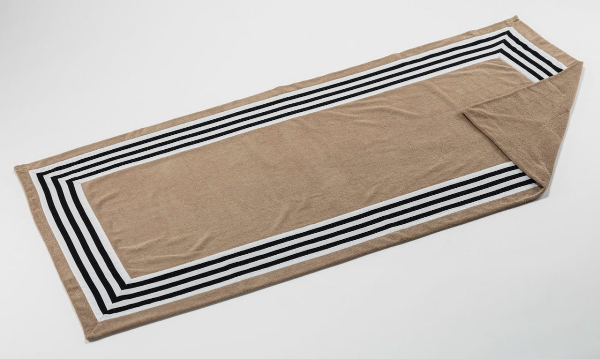 Abyss Cannes Beach Towel in Taupe 711 at Fig Linens and Home - Pool Towel View 3