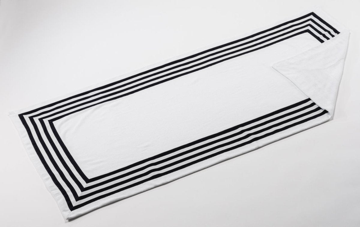 Abyss Cannes Beach Towel in White 100 at Fig Linens and Home - Pool Towel View 1