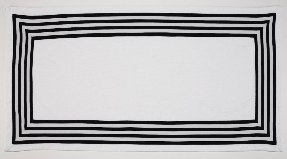 Abyss Cannes Beach Towel in White 100 at Fig Linens and Home - Pool Towel View 2
