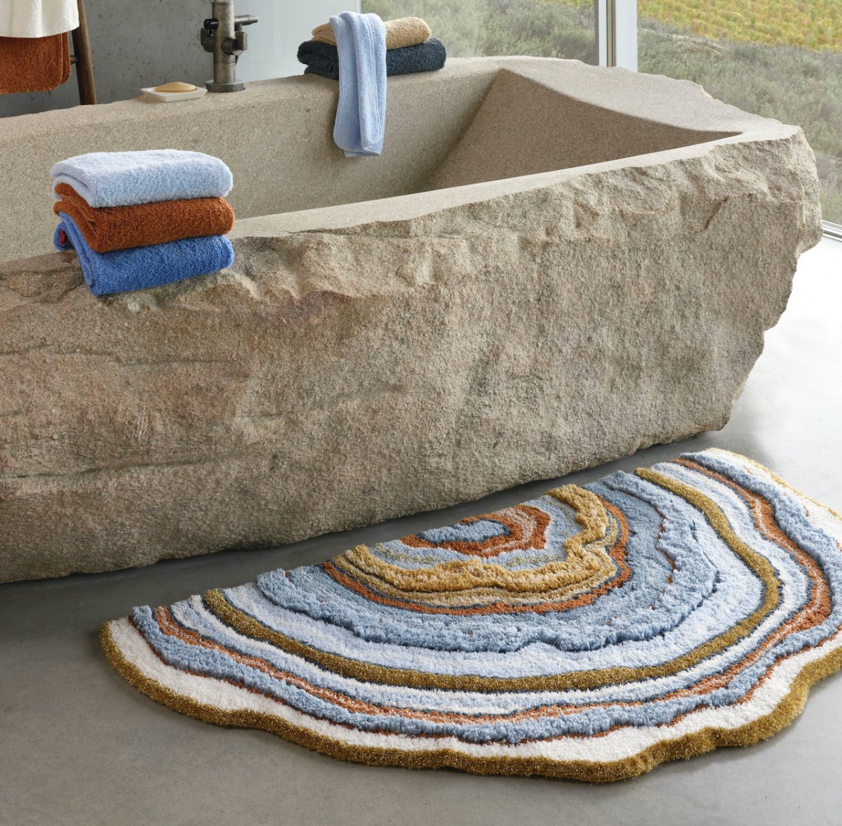 Abyss Habidecor Celora Bath Rug 33X57 in Powder Blue 330 at Fig Linens and Home - View 7