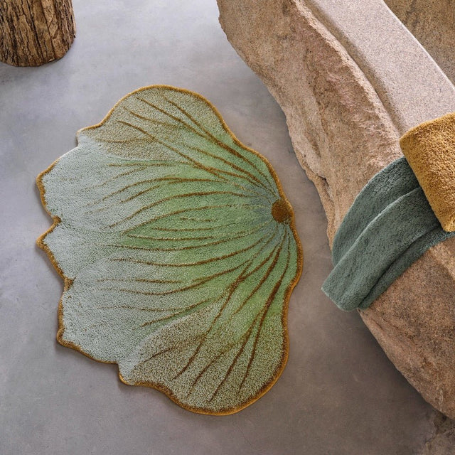 Lotus Flower Aqua 210 | Abyss Habidecor Bath Rug at Fig Linens and home