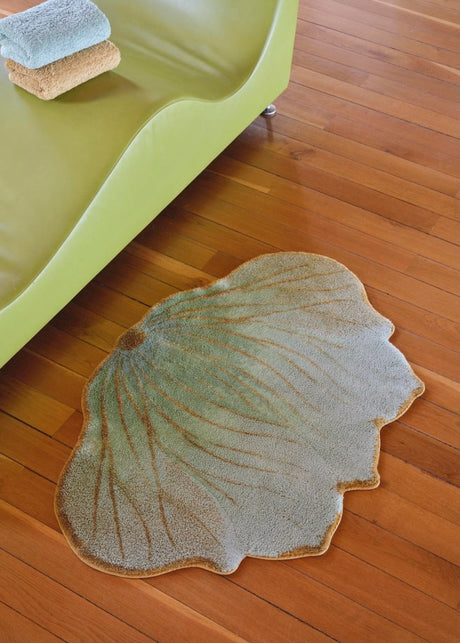 Bathroom Floor Rug - Lotus Flower Aqua 210 | Abyss Habidecor Bath Rug at Fig Linens and Home 5
