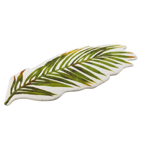 Palm Frond Bath Rug - Abyss Habidecor Luxury Bathroom Floor Rugs at Fig Linens and Home - Green - 1