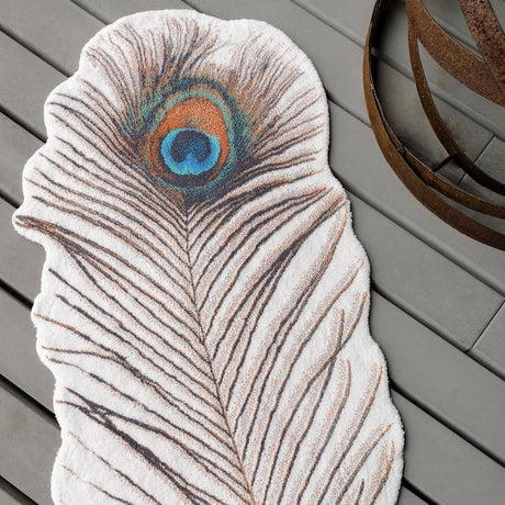 Peacock Feather Paon Caramel 737 Bath Rug | Abyss Habidecor Rugs Lifestyle 1