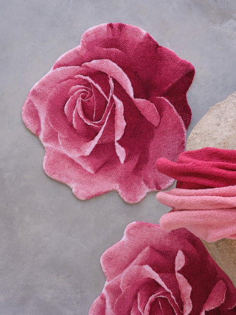 Rose Petal Rug - Passion Flamingo 573 Abyss Habidecor Bath Rug at Fig Linens and Home 1