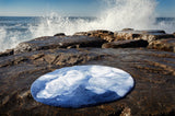 Abyss Habidecor Walker Round Bath Rug 31" Regatta 364 Blue at Fig Linens and Home - Lifestyle View 5