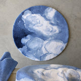 Abyss Habidecor Walker Round Bath Rug 31" Regatta 364 Blue at Fig Linens and Home - Lifestyle View 8