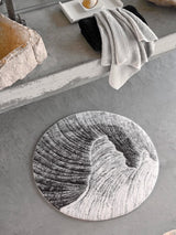 Yoji Silver 900 Bath Rug by Abyss Habidecor Bath Rug 35" Diameter Silver 900 at FIG LINENS AND HOME 1