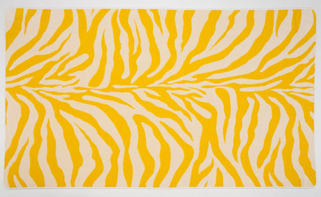 Beach Towels - Abyss Zebra Beach or Pool Towels at Fig Linens and Home - Banana Yellow 830