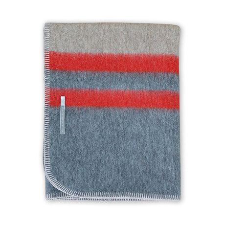 Field Throw Blanket in Taupe / Dark Grey / Paprika | Alicia Adams Alpaca at Fig Linens and Home