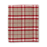 Alicia Adams Alpaca Aberdeen Throw - Light Taupe and Scarlet at Fig Linens and Home