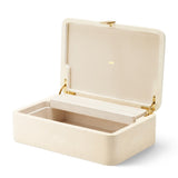Abella Shagreen Large Jewelry Box by AERIN 12.9"L x 8.5W" x 4.4H" Cream at FIG LINENS AND HOME 3