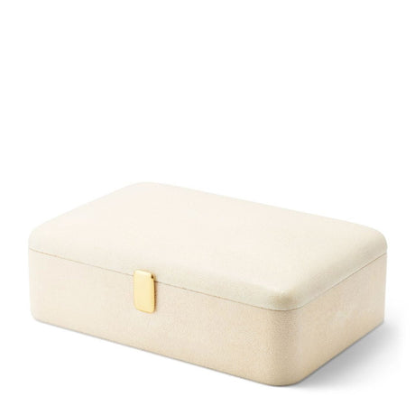 Abella Shagreen Small Jewelry Box by AERIN 9.3"L x 6.1W" x 3.4H" Cream at FIG LINENS AND HOME 3