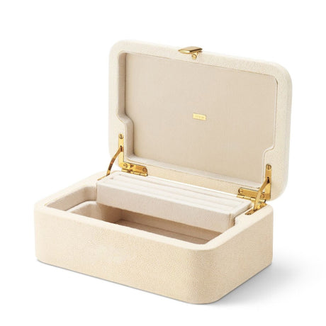 Abella Shagreen Small Jewelry Box by AERIN 9.3"L x 6.1W" x 3.4H" Cream at FIG LINENS AND HOME 4