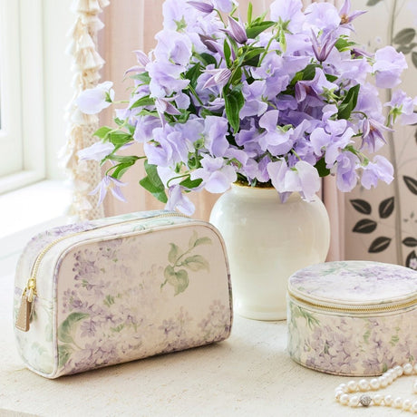 AERIN x Bennison Wisteria Round Jewelry Case at Fig Linens and home - Lifestyle 1